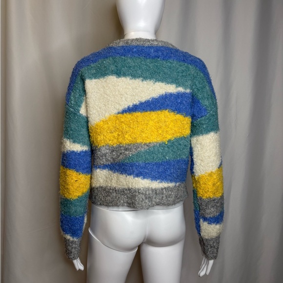 Jessica Simpson Cozy Nubby Chenille Color Blocked Cropped Sweater Size Small - Picture 6 of 11